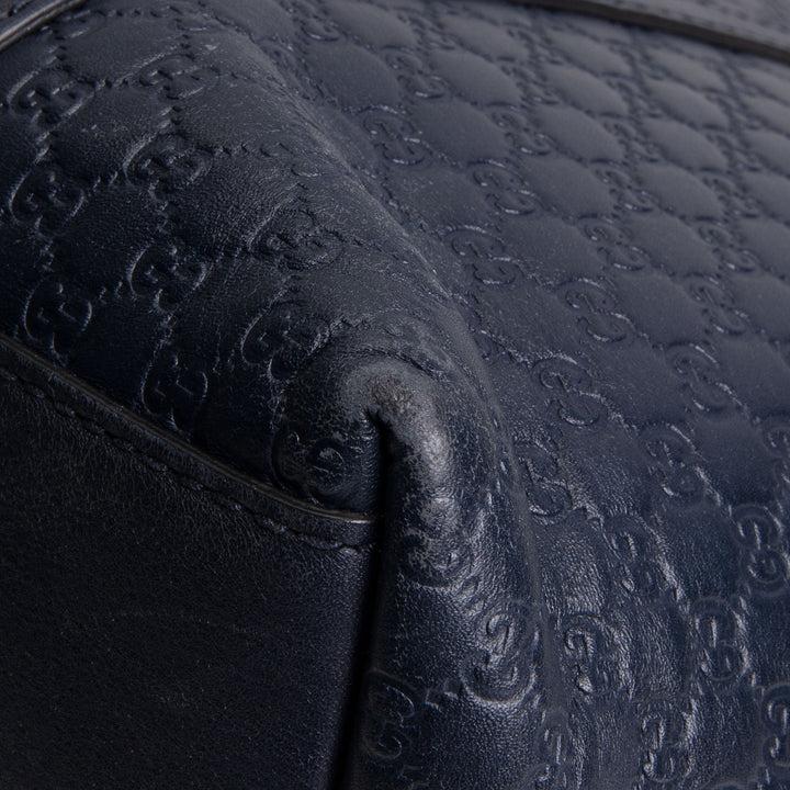 GUCCI Guccissima Dome Satchel - Navy