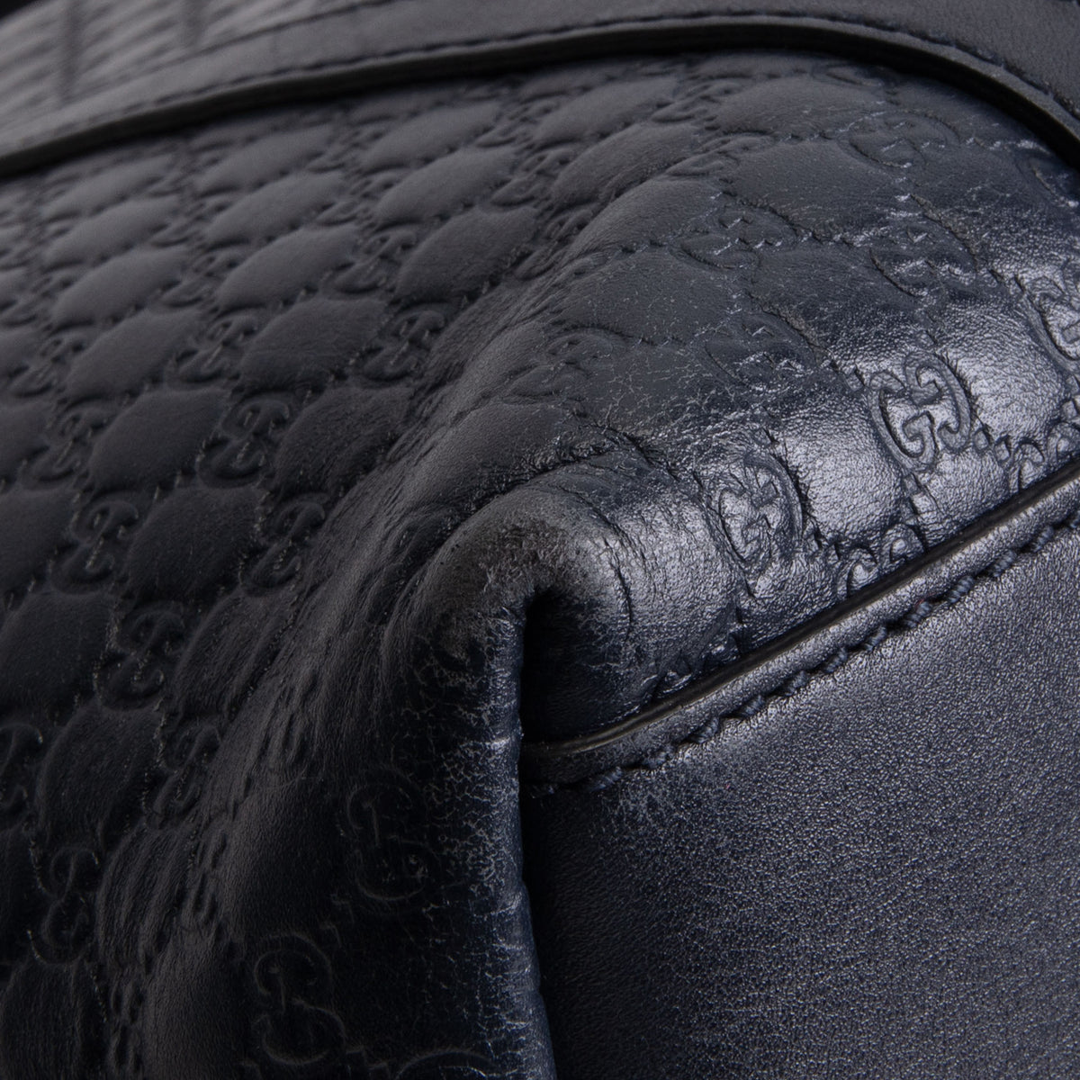 GUCCI Guccissima Dome Satchel - Navy
