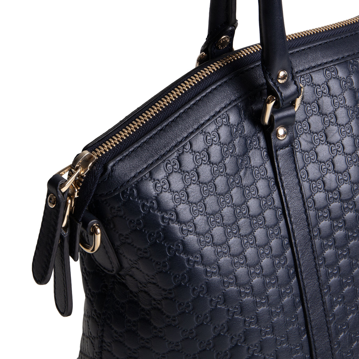 GUCCI Guccissima Dome Satchel - Navy