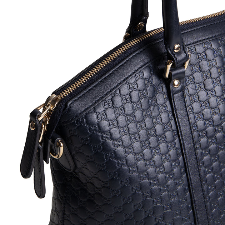 GUCCI Guccissima Dome Satchel - Navy