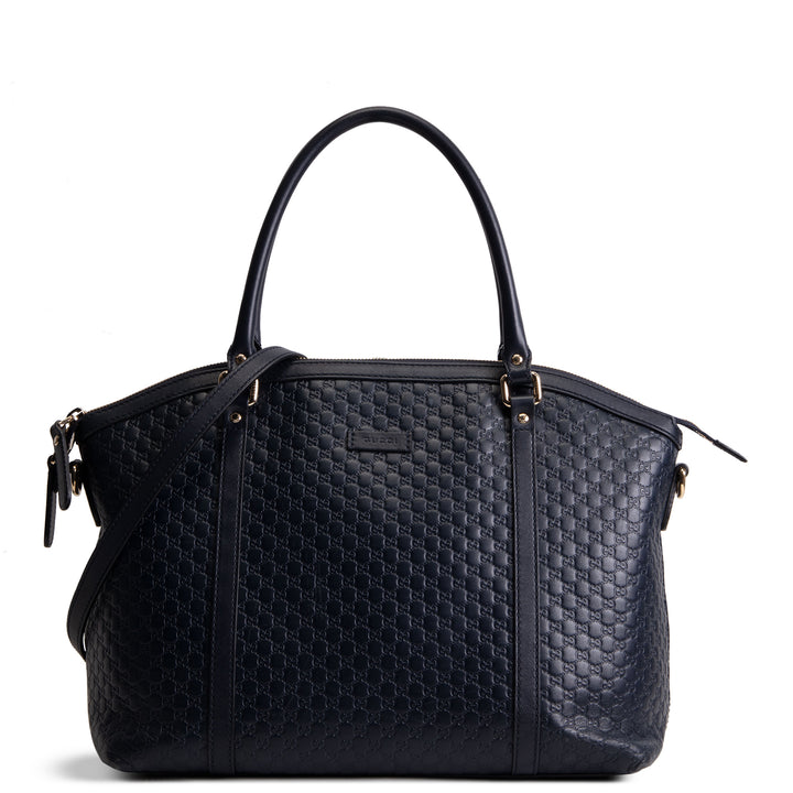 GUCCI Guccissima Dome Satchel - Navy