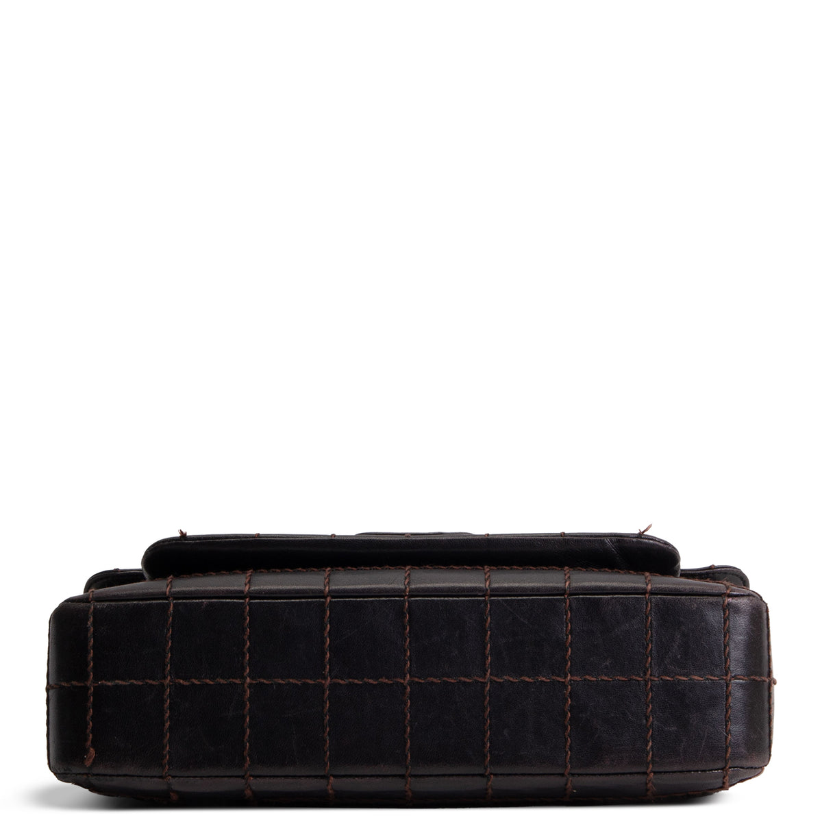 CHANEL Vintage Crazy Stitch Chocolate Bar Flap Bag - Dark Brown - OUTLET FINAL SALE