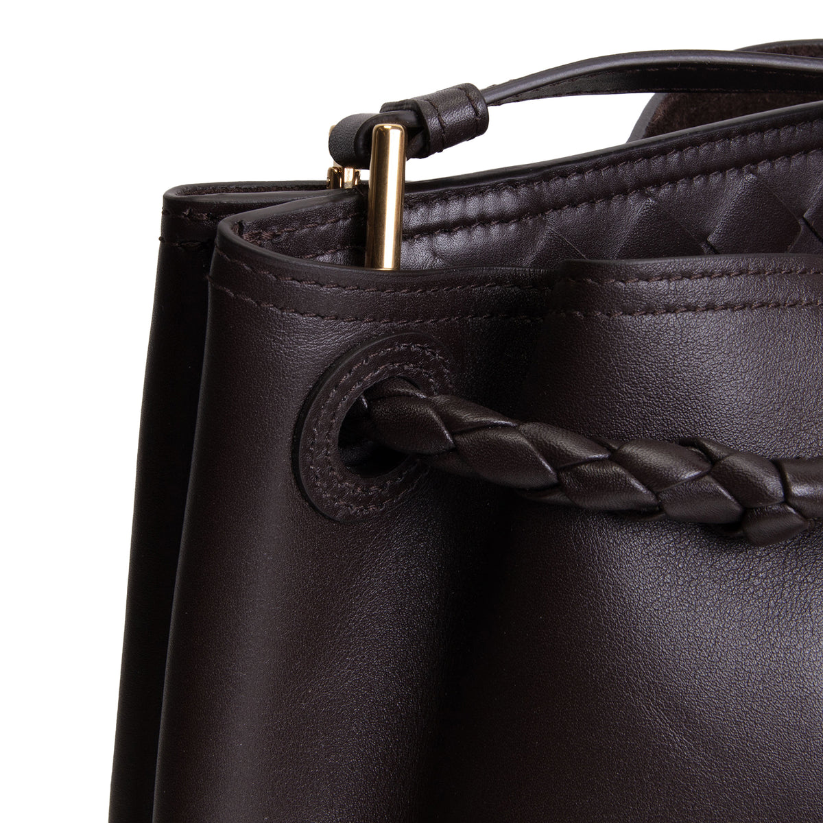 BOTTEGA VENETA Andiamo Bucket Bag - Chocolate Brown