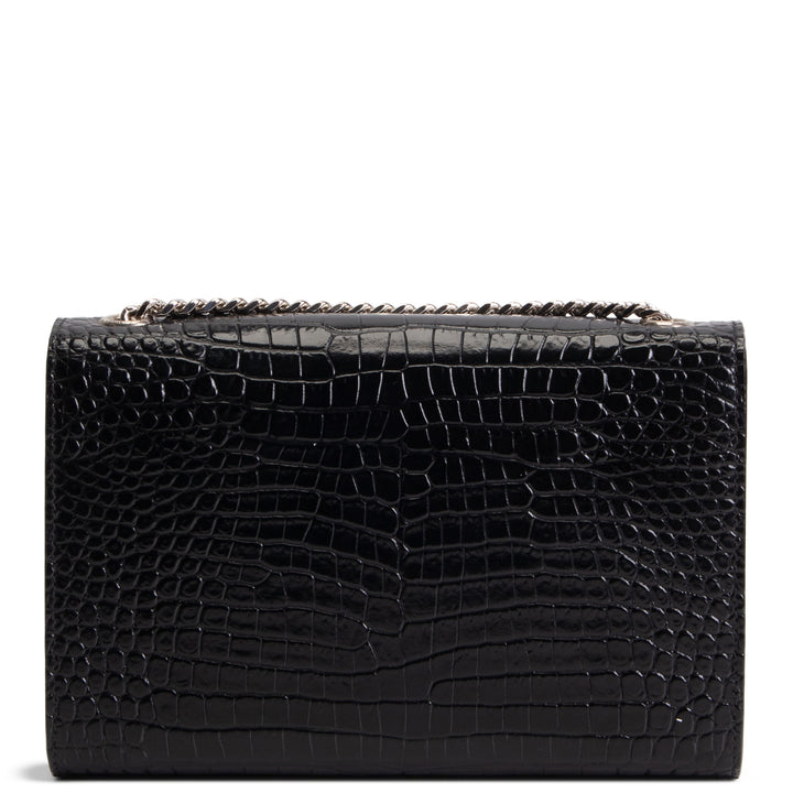 SAINT LAURENT Kate Tassel Bag Croc Embossed - Black