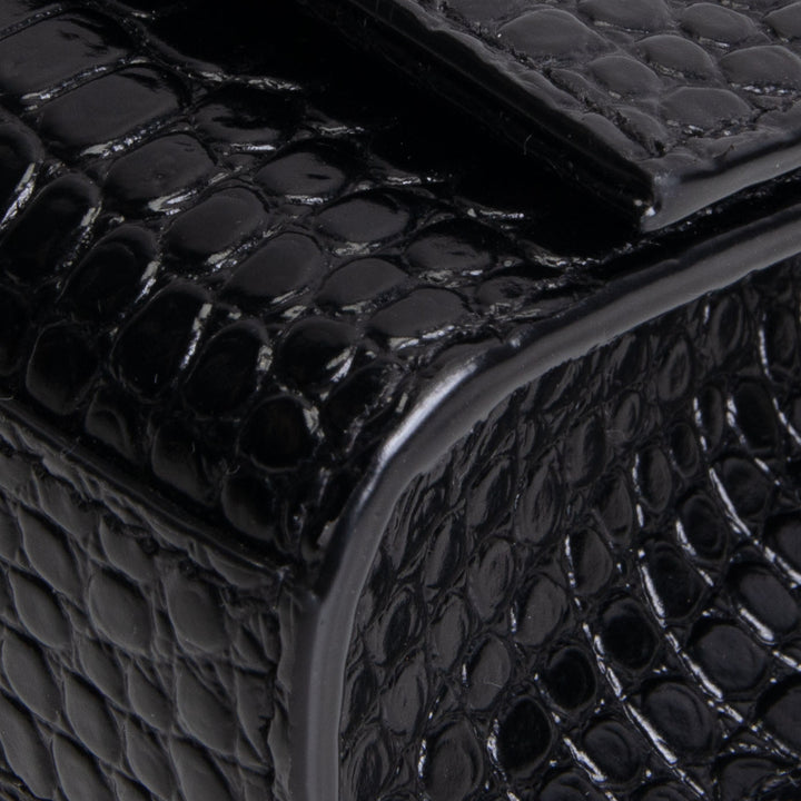 SAINT LAURENT Kate Tassel Bag Croc Embossed - Black