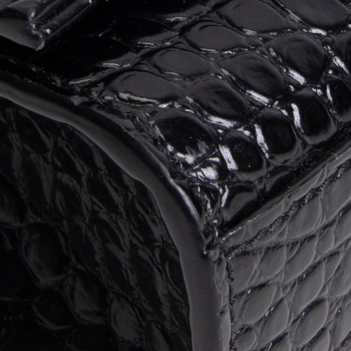 SAINT LAURENT Kate Tassel Bag Croc Embossed - Black