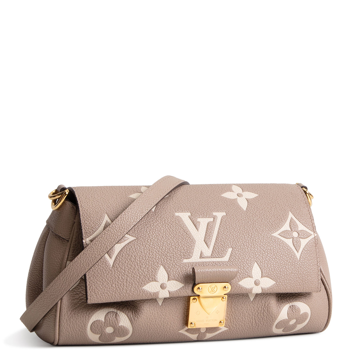 LOUIS VUITTON Bicolor Empreinte Favorite Shoulder Bag - Tourterelle Gray/Cream