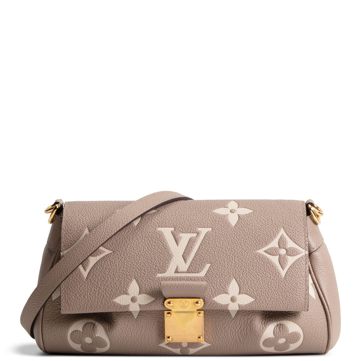 LOUIS VUITTON Bicolor Empreinte Favorite Shoulder Bag - Tourterelle Gray/Cream