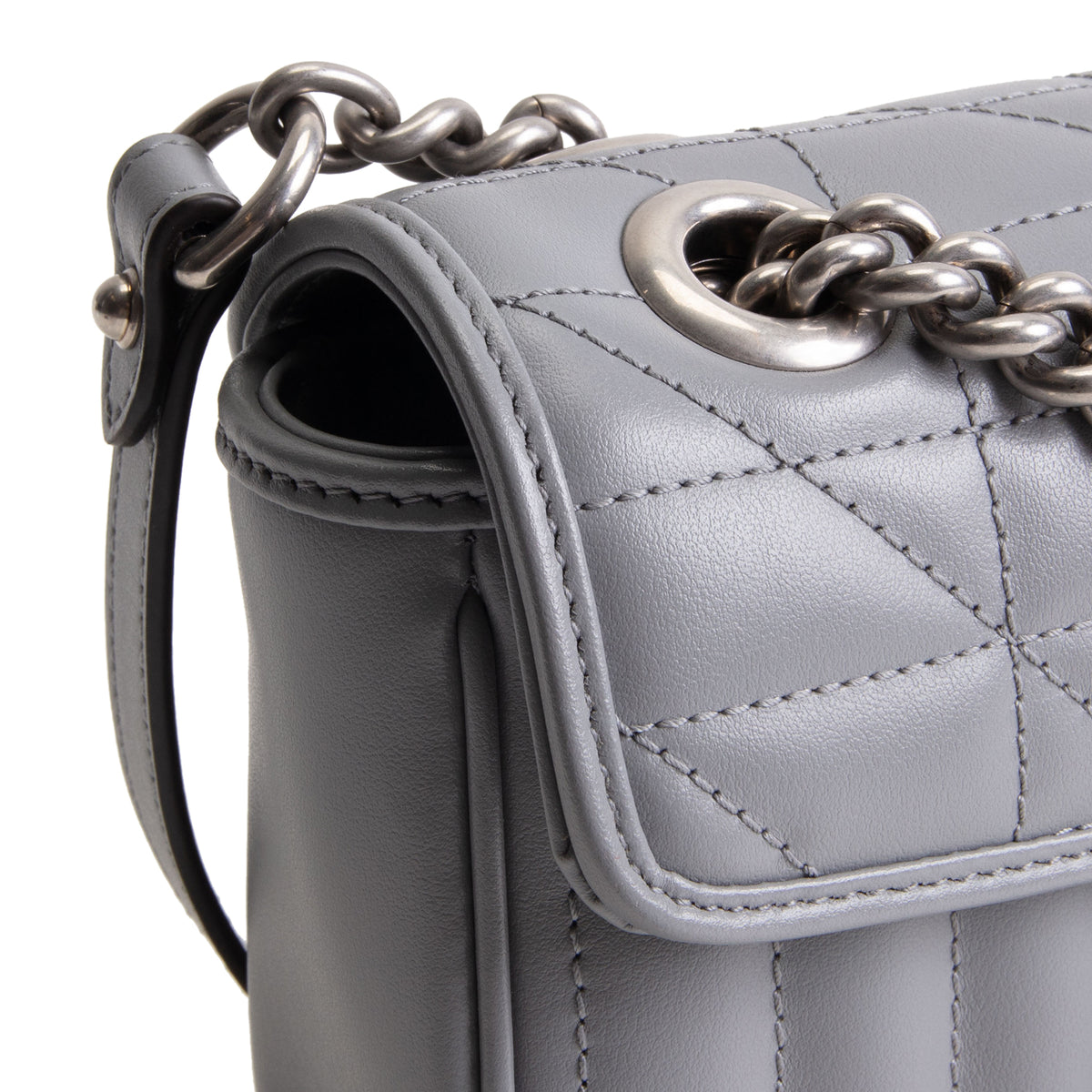 GUCCI Small Aria GG Marmont Shoulder Bag - Gray