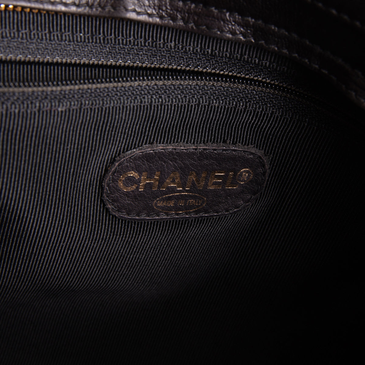 CHANEL Vintage Lambskin Quilted Front Pocket Tote - Black
