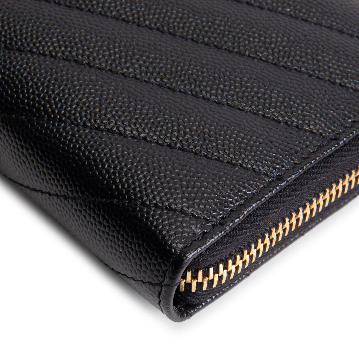 SAINT LAURENT Matelasse Cassandre Zip Around Wallet - Black