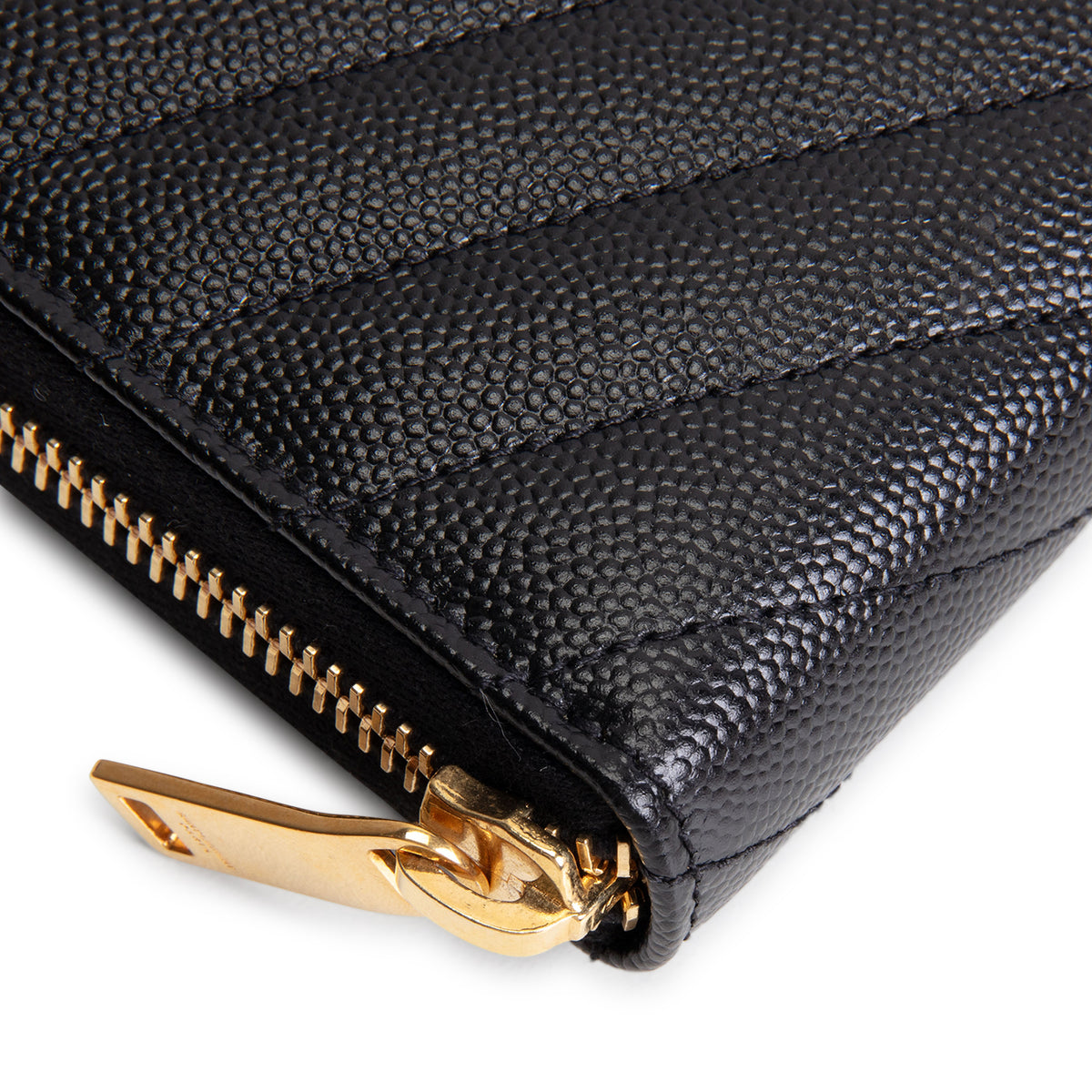 SAINT LAURENT Matelasse Cassandre Zip Around Wallet - Black
