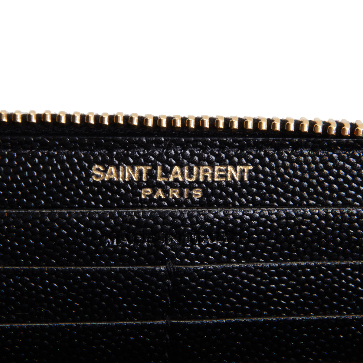 SAINT LAURENT Matelasse Cassandre Zip Around Wallet - Black