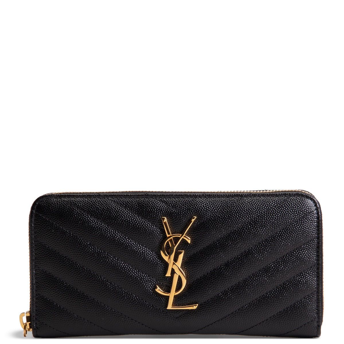 SAINT LAURENT Matelasse Cassandre Zip Around Wallet - Black