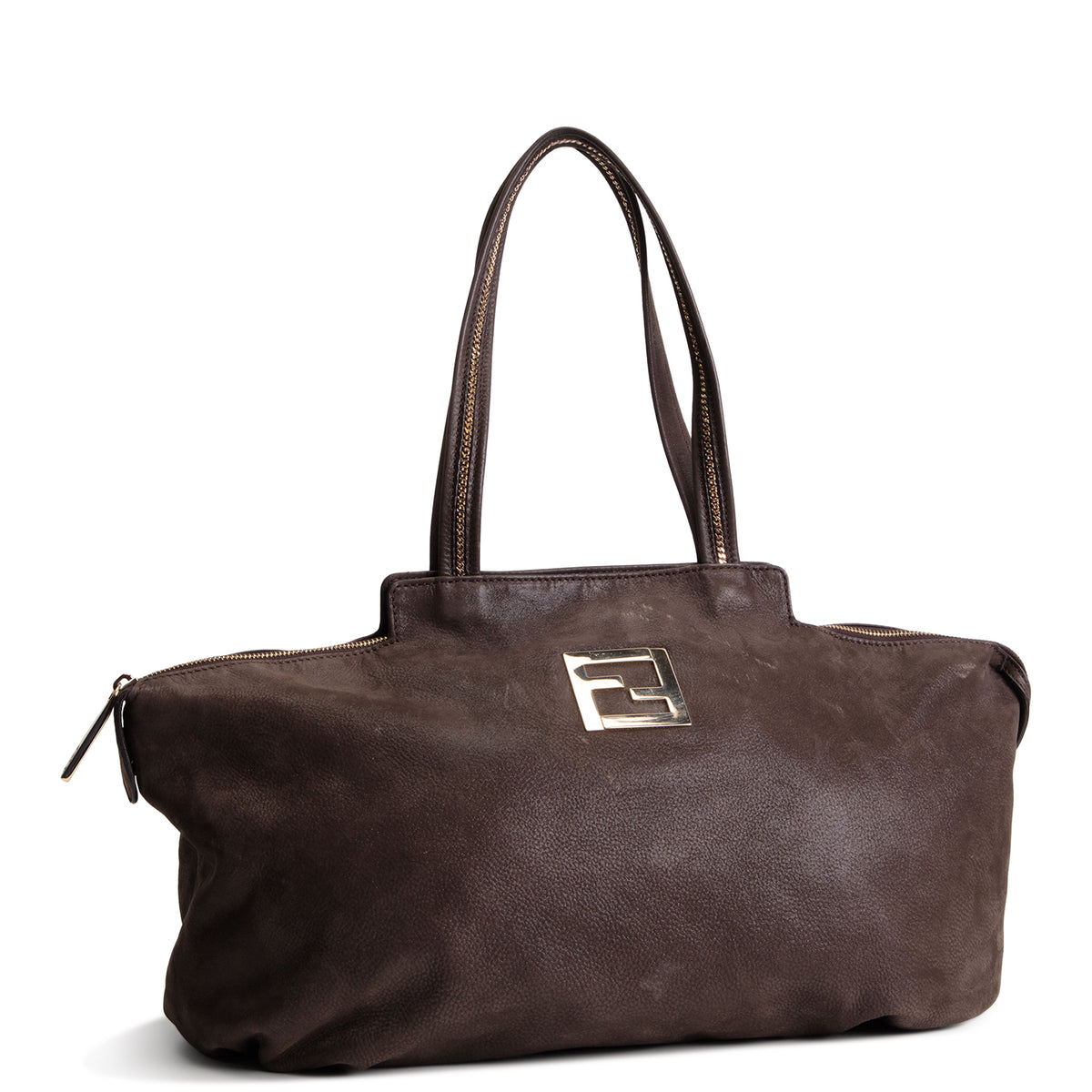 FENDI Leather Top Handle Bag - Grey OUTLET FINAL SALE