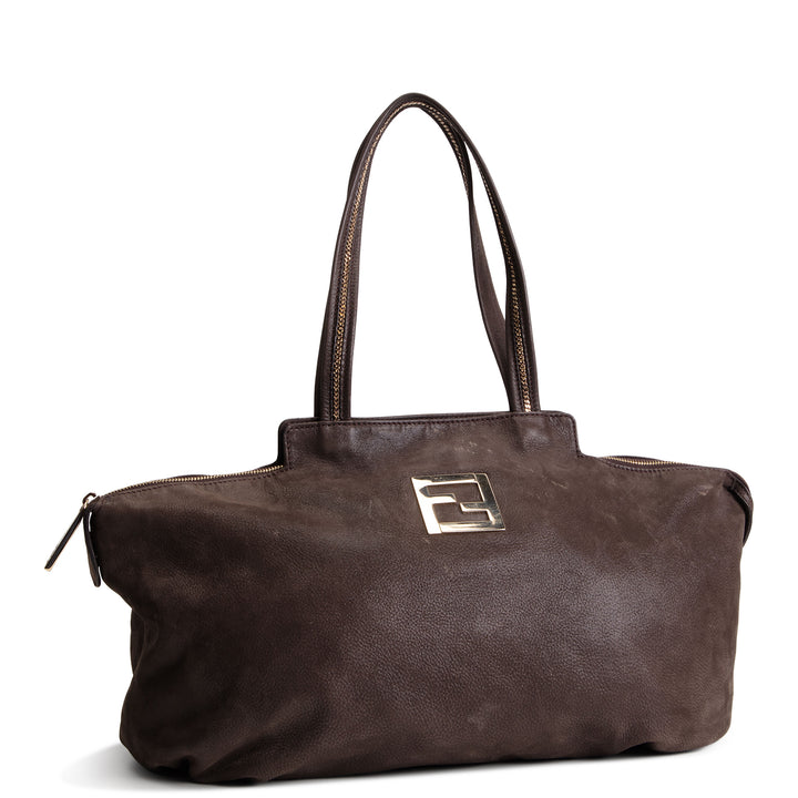 FENDI Leather Top Handle Bag - Grey OUTLET FINAL SALE