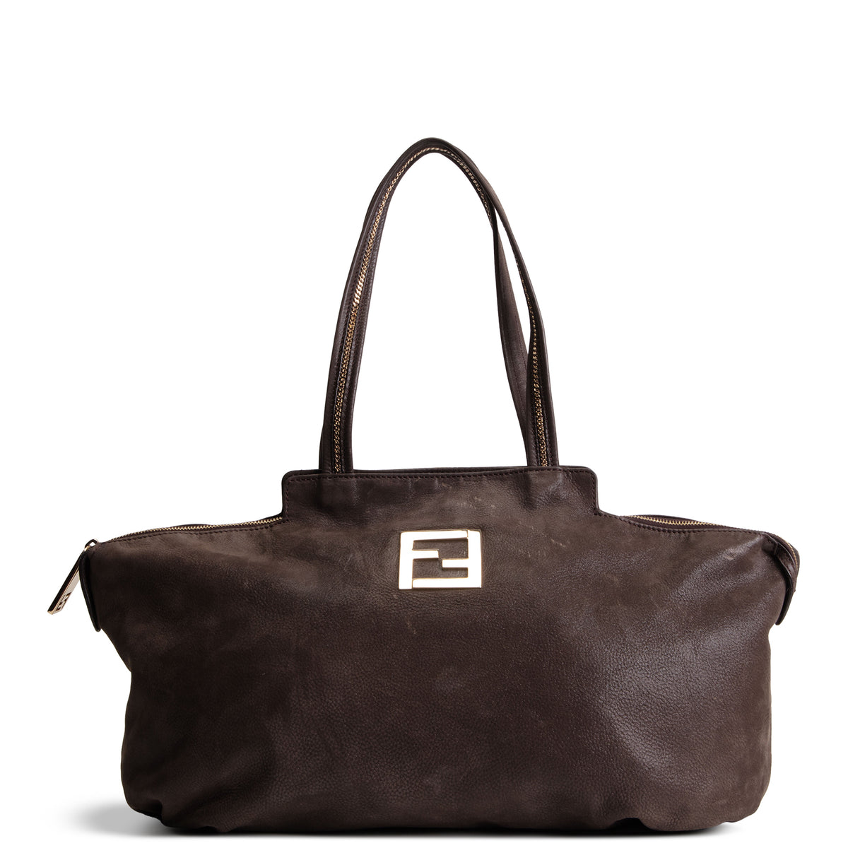 FENDI Leather Top Handle Bag - Grey OUTLET FINAL SALE