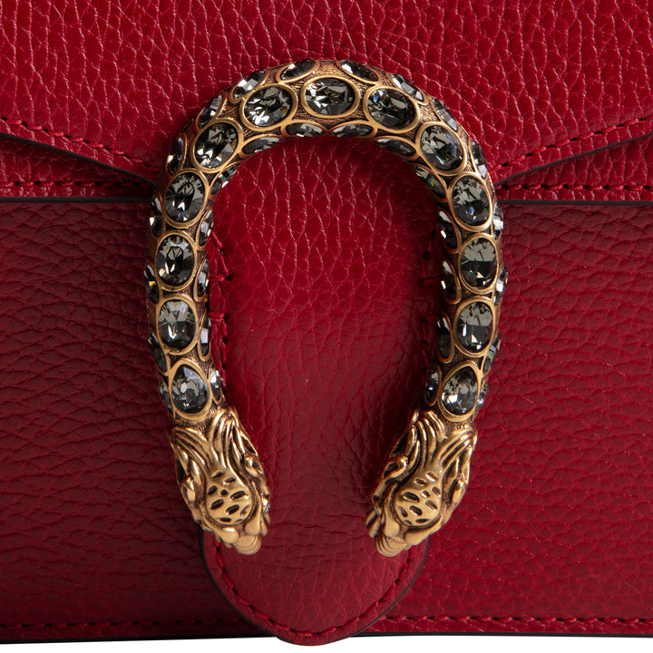 GUCCI Swarvoski Crystal Dionysus Shoulder Bag - Hibiscus Red