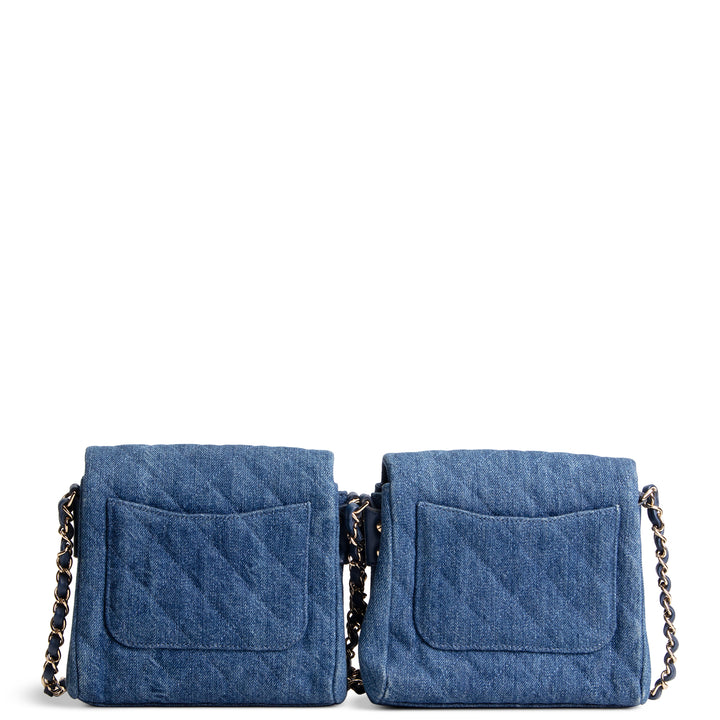 CHANEL Denim Side Pack - Blue