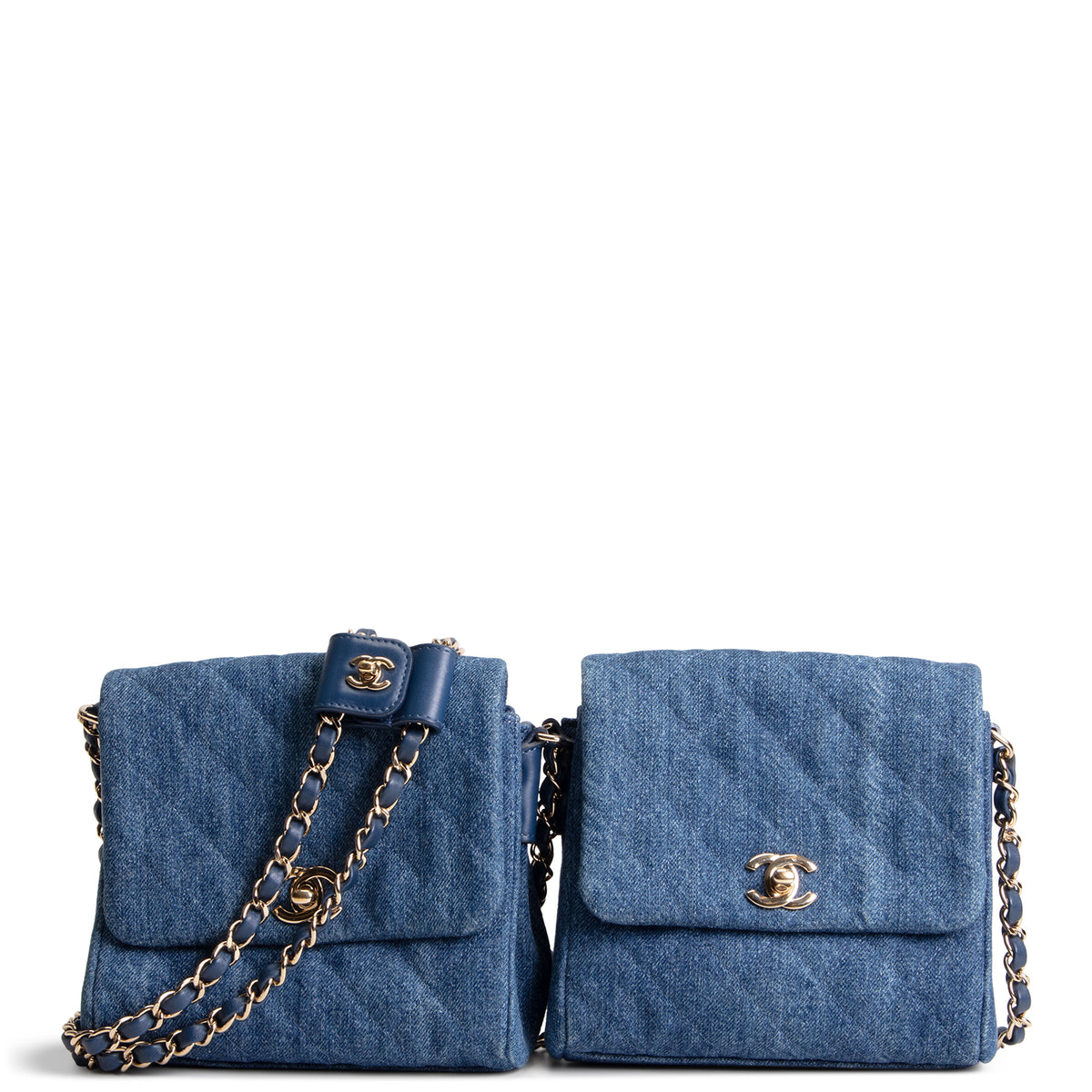 CHANEL Denim Side Pack - Blue