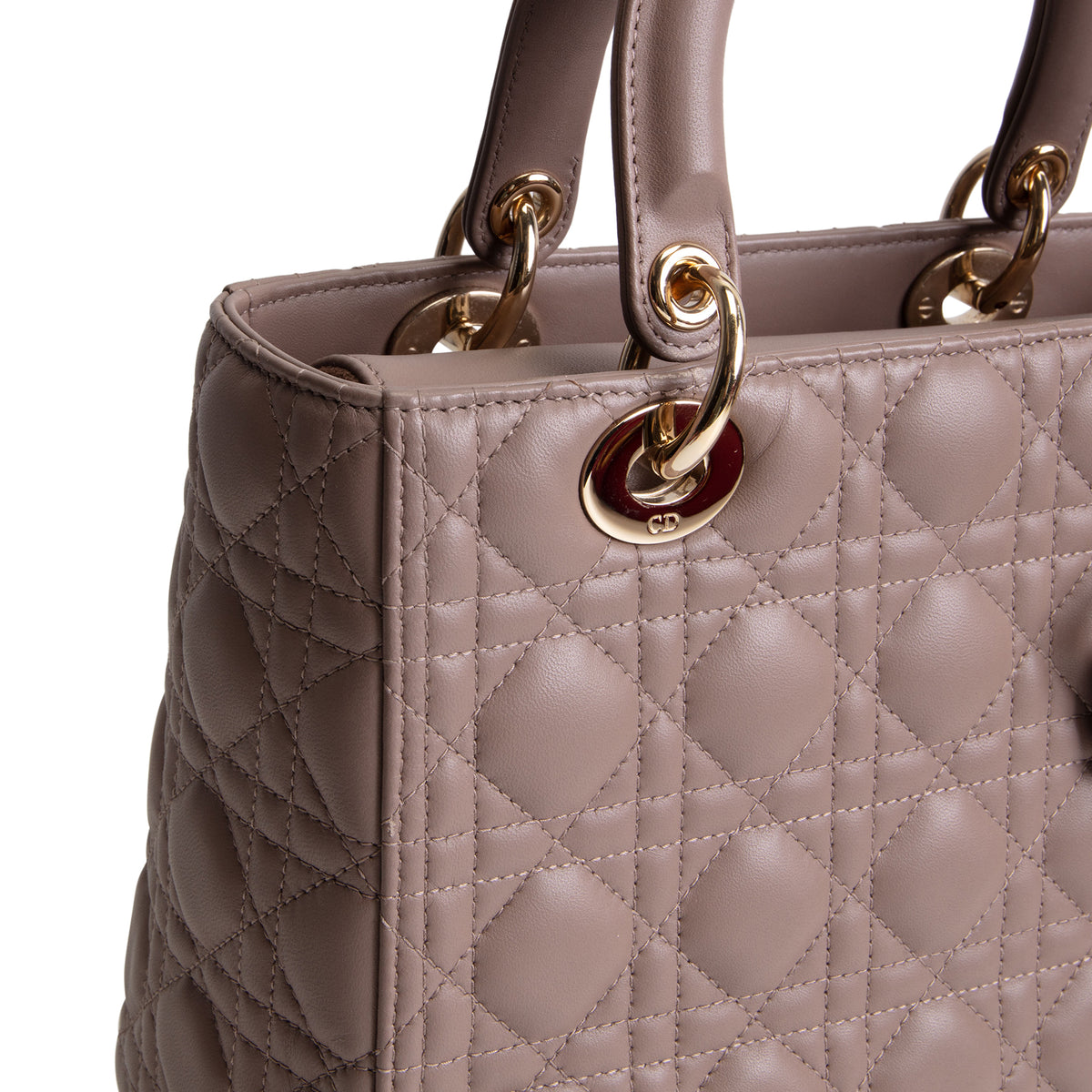 DIOR Medium Lady Dior - Taupe Lambskin