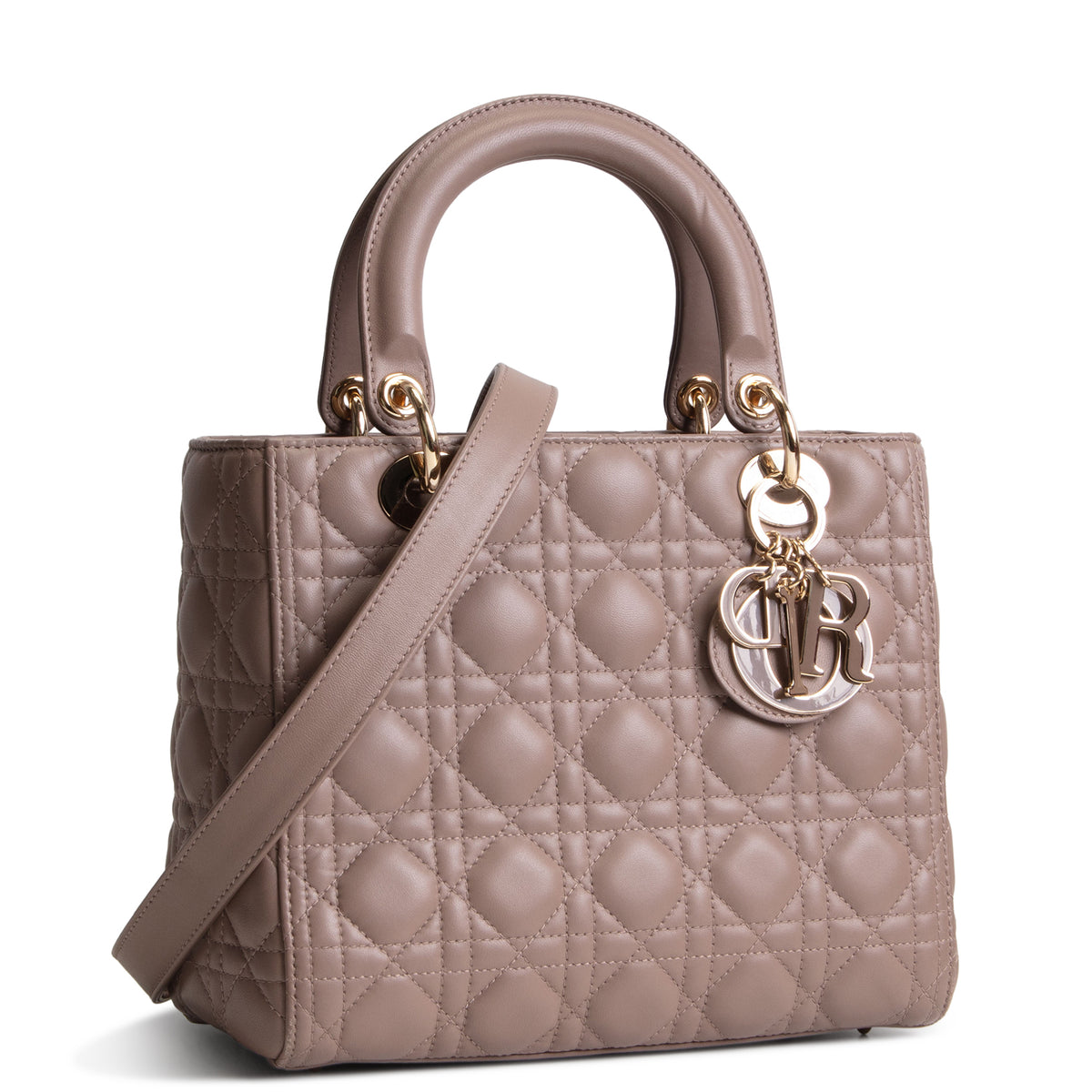 DIOR Medium Lady Dior - Taupe Lambskin