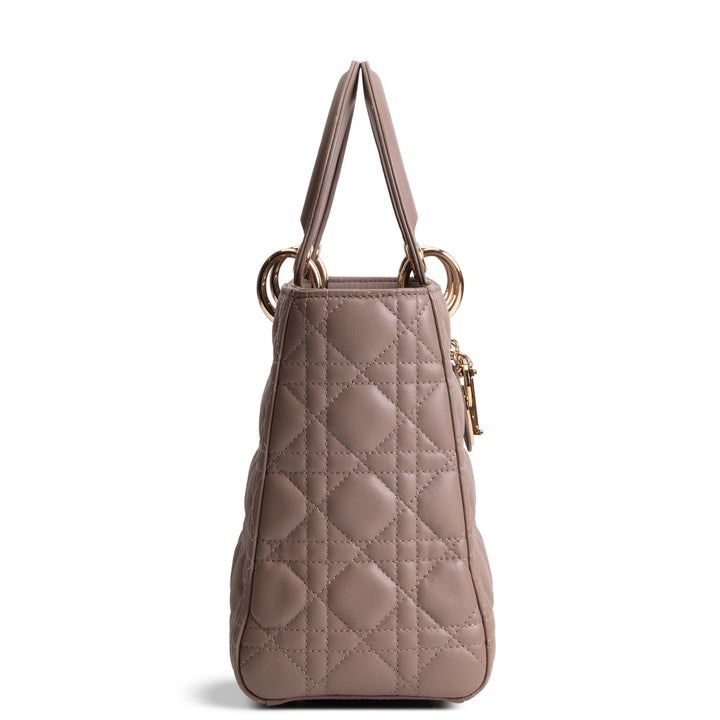 DIOR Medium Lady Dior - Taupe Lambskin