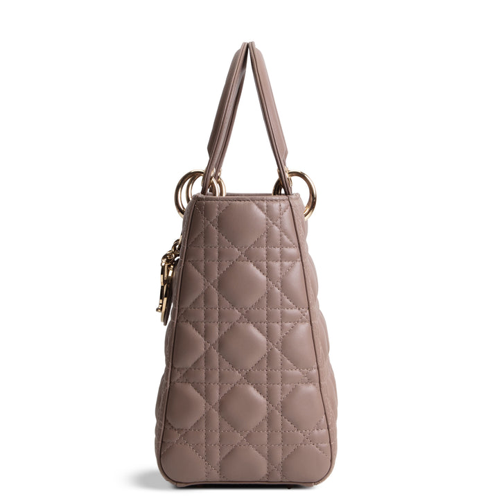 DIOR Medium Lady Dior - Taupe Lambskin