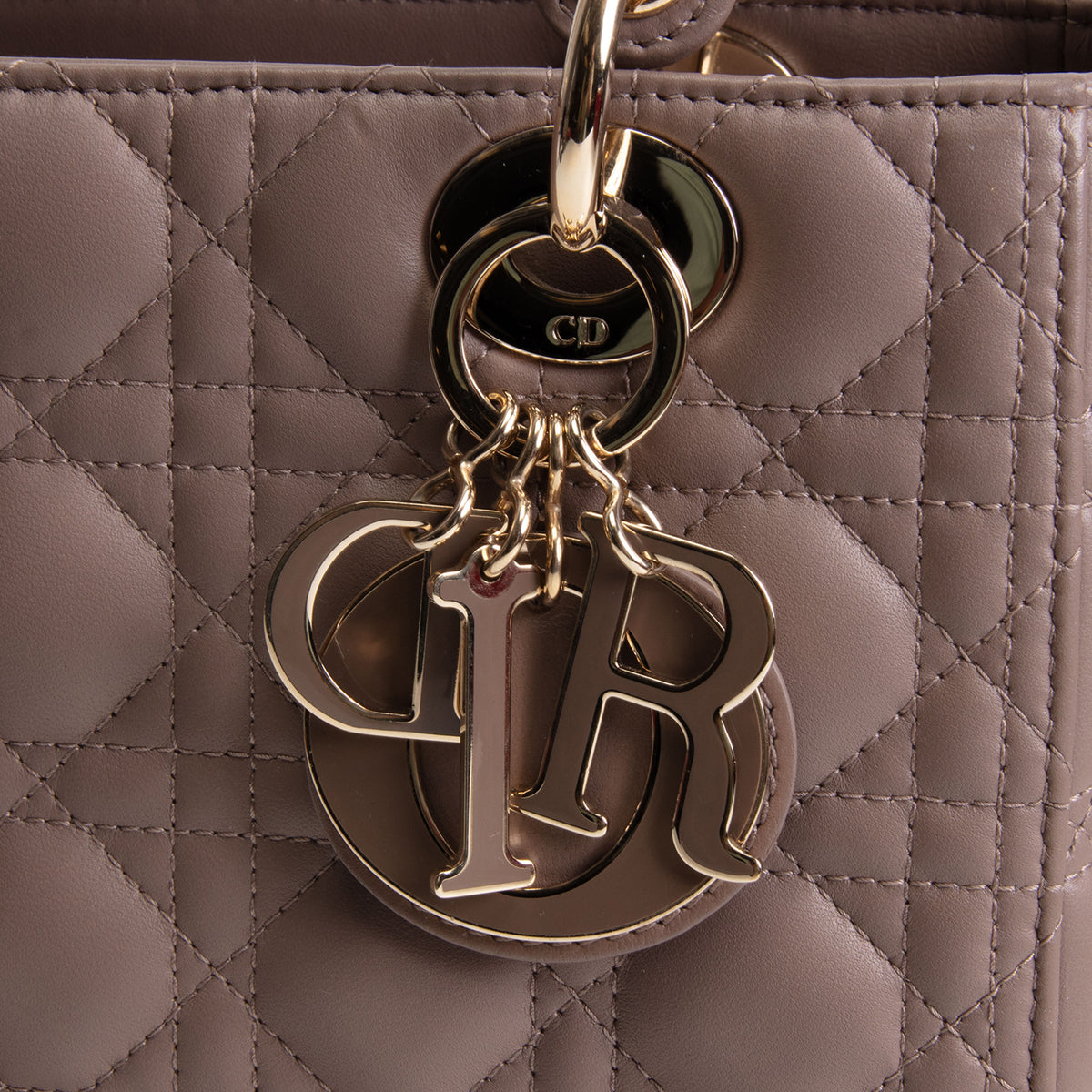 DIOR Medium Lady Dior - Taupe Lambskin