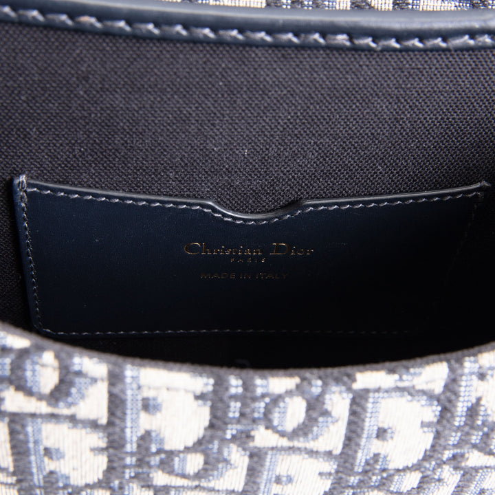 DIOR Medium Blue Oblique Jacquard Bobby Bag