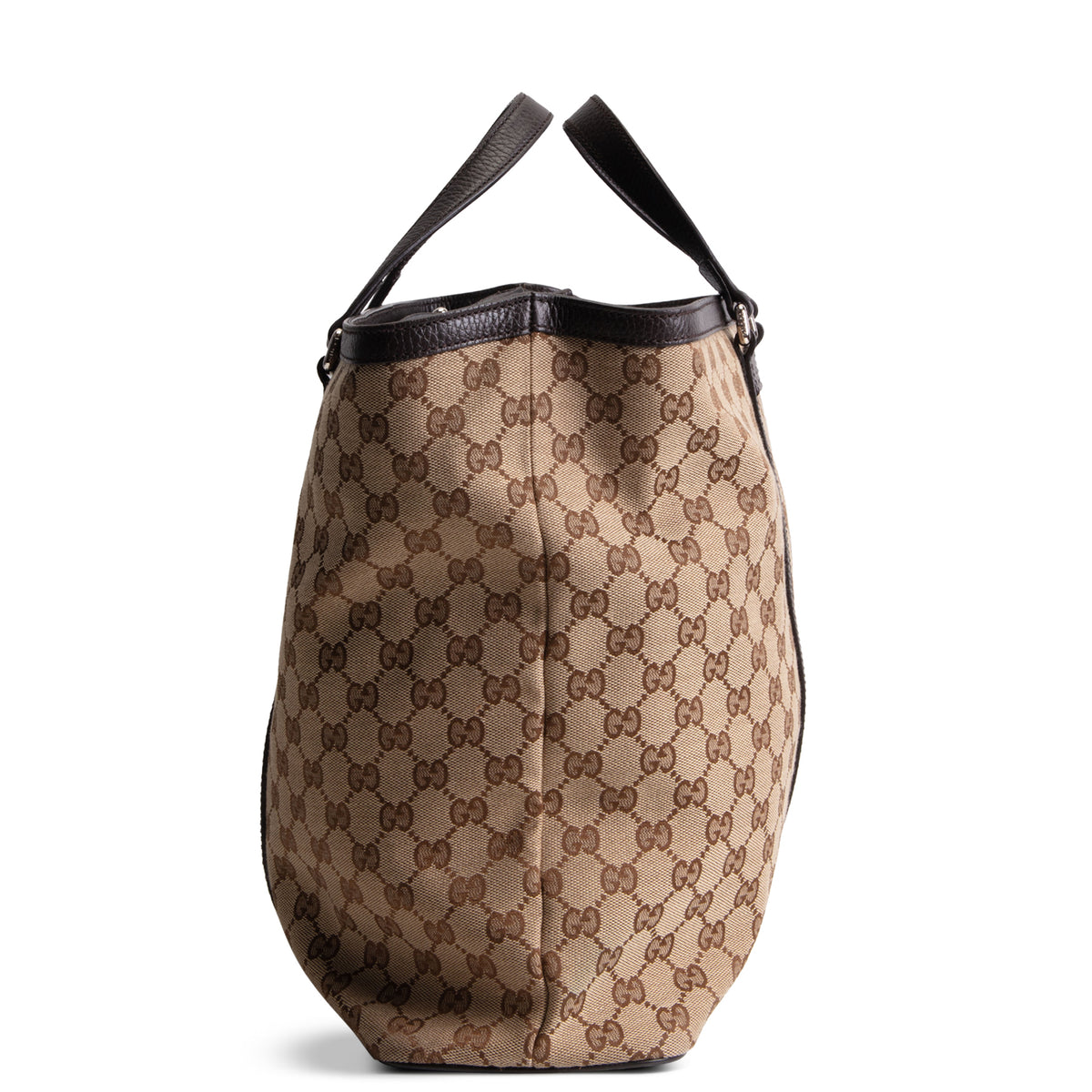 GUCCI GG Canvas 2 Way Tote - Beige &amp; Ebony