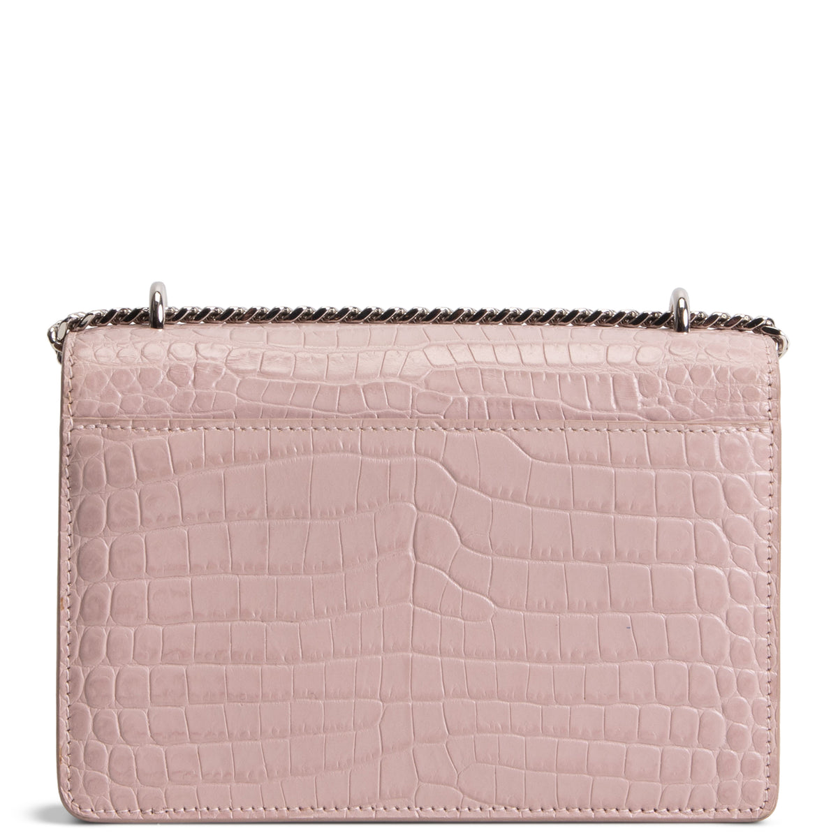 SAINT LAURENT Croc Embossed Mini Sunset - Light Pink