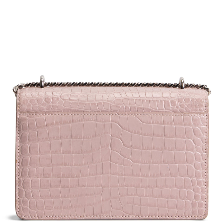 SAINT LAURENT Croc Embossed Mini Sunset - Light Pink
