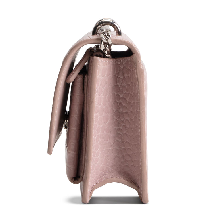 SAINT LAURENT Croc Embossed Mini Sunset - Light Pink