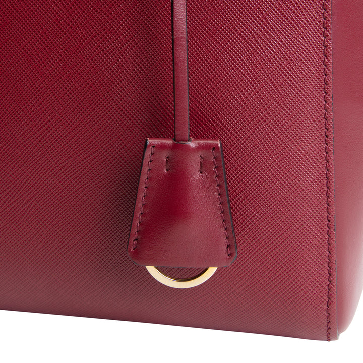 PRADA Saffiano Lux Satchel - Bordeaux