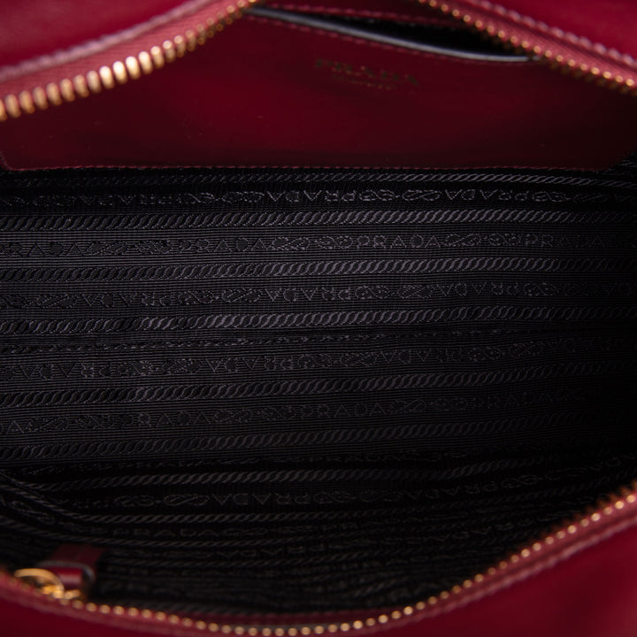 PRADA Saffiano Lux Satchel - Bordeaux
