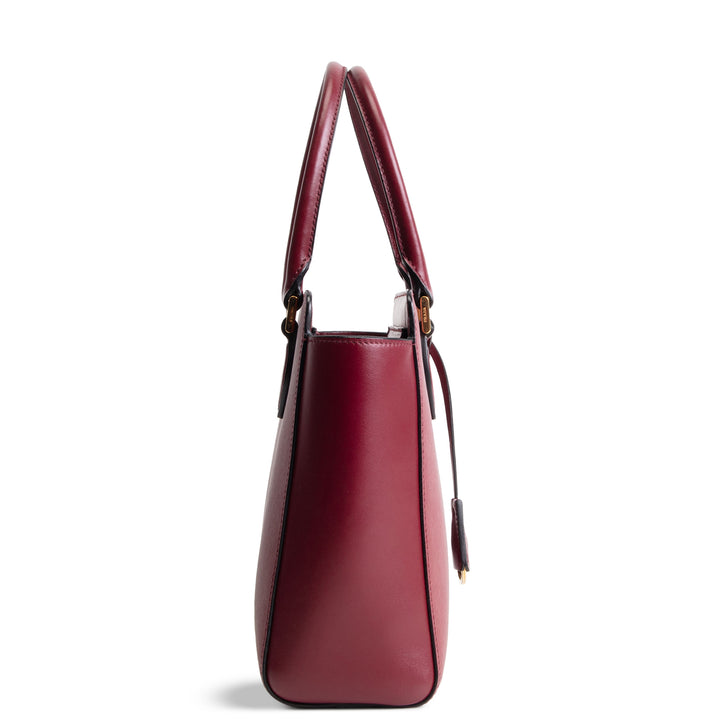 PRADA Saffiano Lux Satchel - Bordeaux
