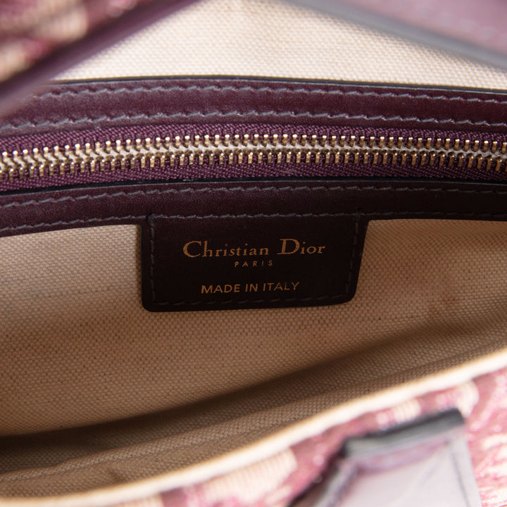 DIOR Oblique Jacquard Saddle Bag - Burgundy