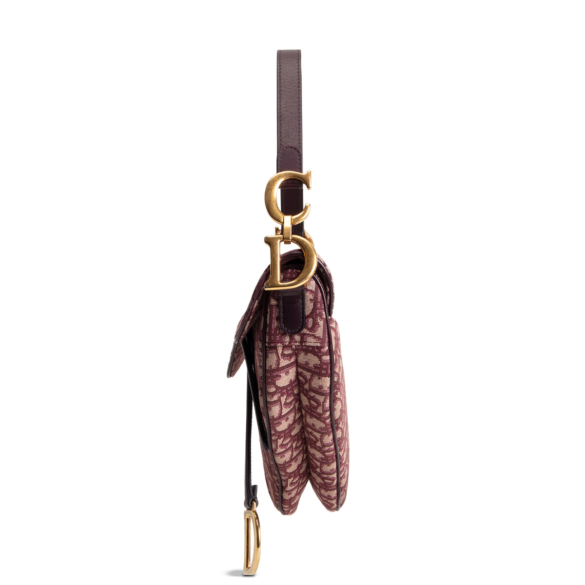 DIOR Oblique Jacquard Saddle Bag - Burgundy