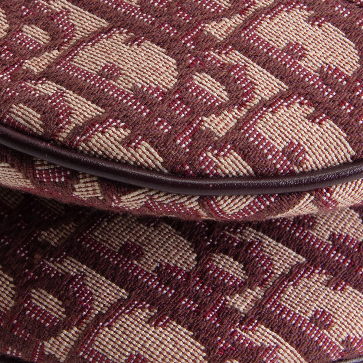 DIOR Oblique Jacquard Saddle Bag - Burgundy