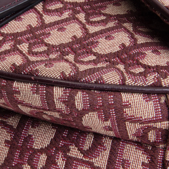 DIOR Oblique Jacquard Saddle Bag - Burgundy