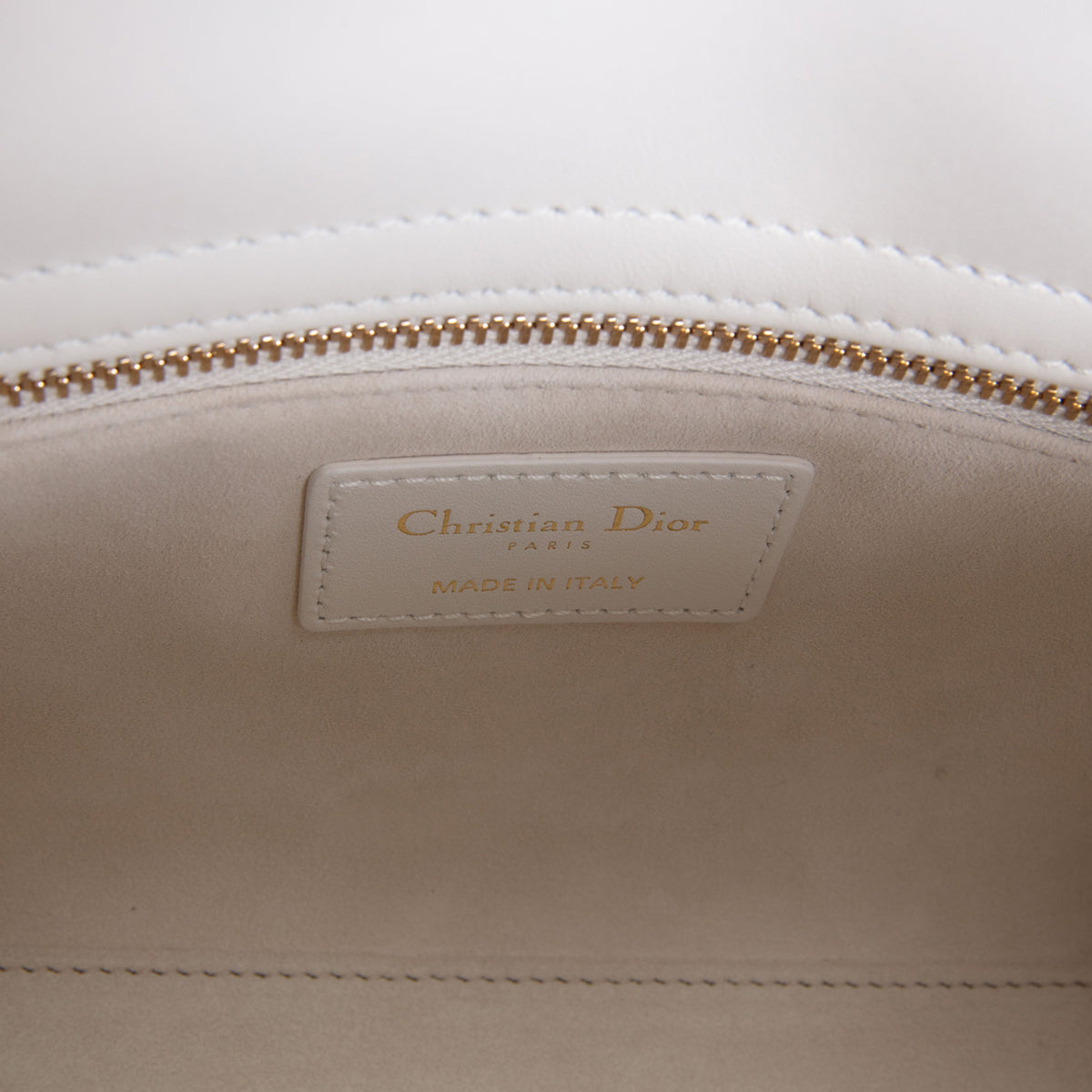DIOR Lizard Handle Small Cannage Lady Dior - White