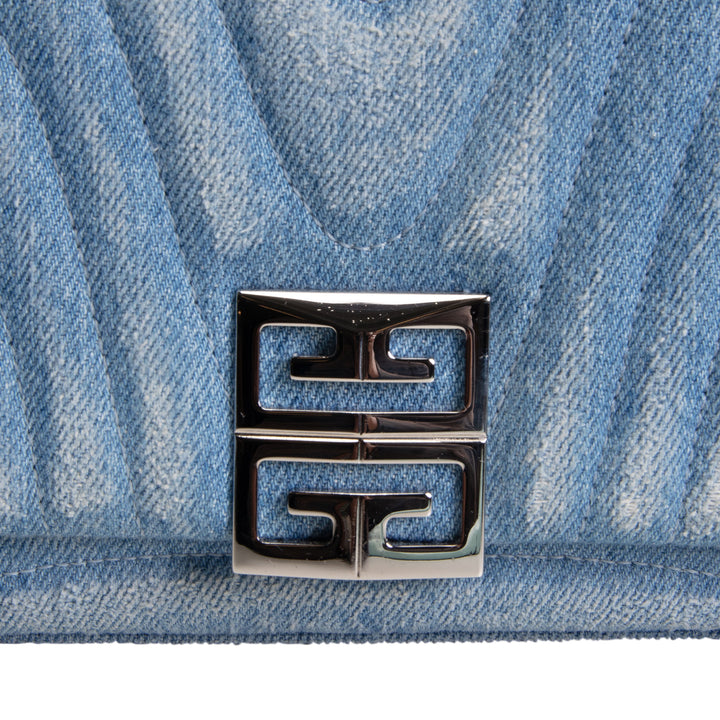 GIVENCHY Denim Ombre 4G Shoulder Bag - Light Blue