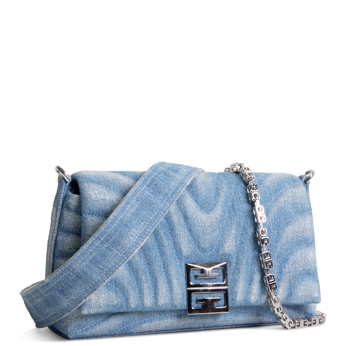 GIVENCHY Denim Ombre 4G Shoulder Bag - Light Blue