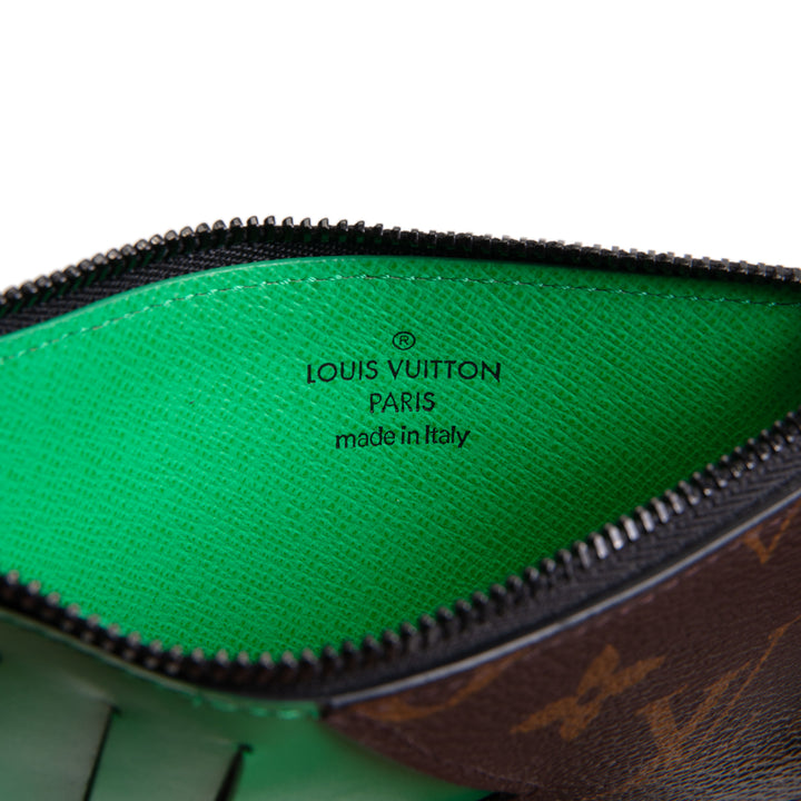 LOUIS VUITTON Monogram Coin Card Case - Green Trim