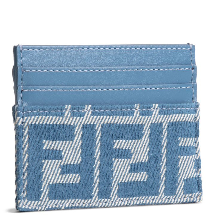 FENDI Denim Jacquard FF Slim Card Case - Blue