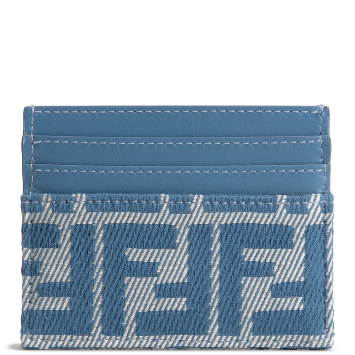 FENDI Denim Jacquard FF Slim Card Case - Blue