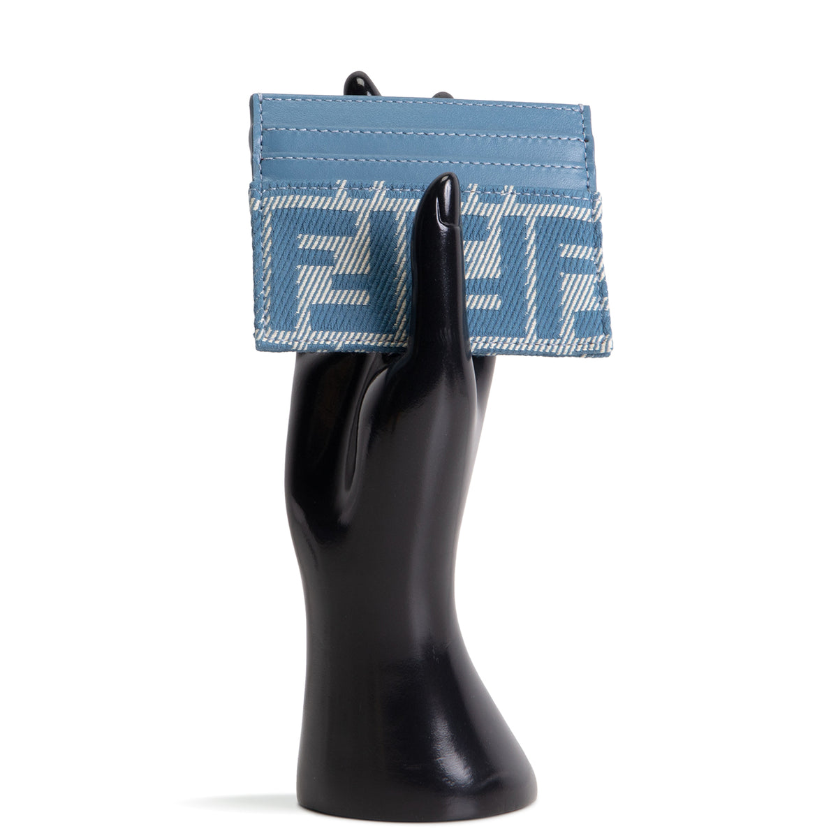 FENDI Denim Jacquard FF Slim Card Case - Blue