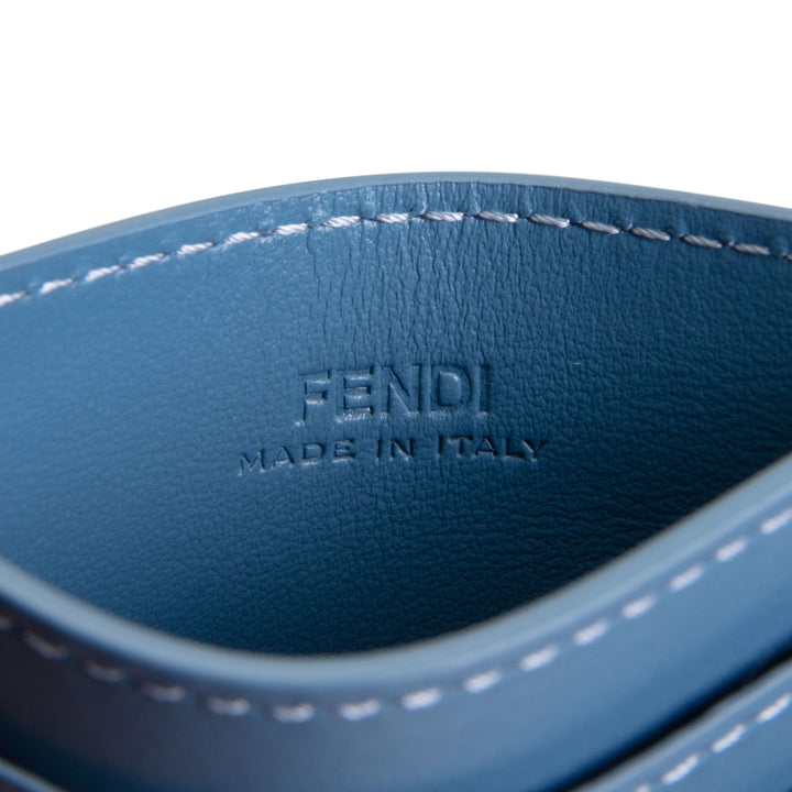 FENDI Denim Jacquard FF Slim Card Case - Blue
