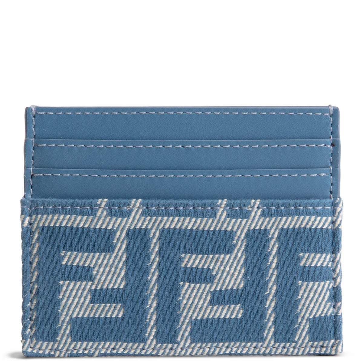 FENDI Denim Jacquard FF Slim Card Case - Blue